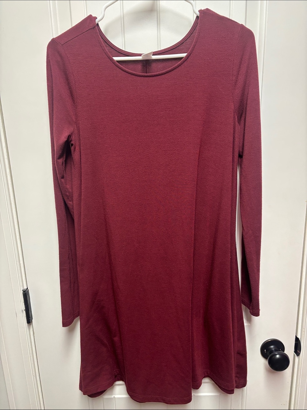 Old Navy Maroon Long-Sleeve Swing Dress size S
